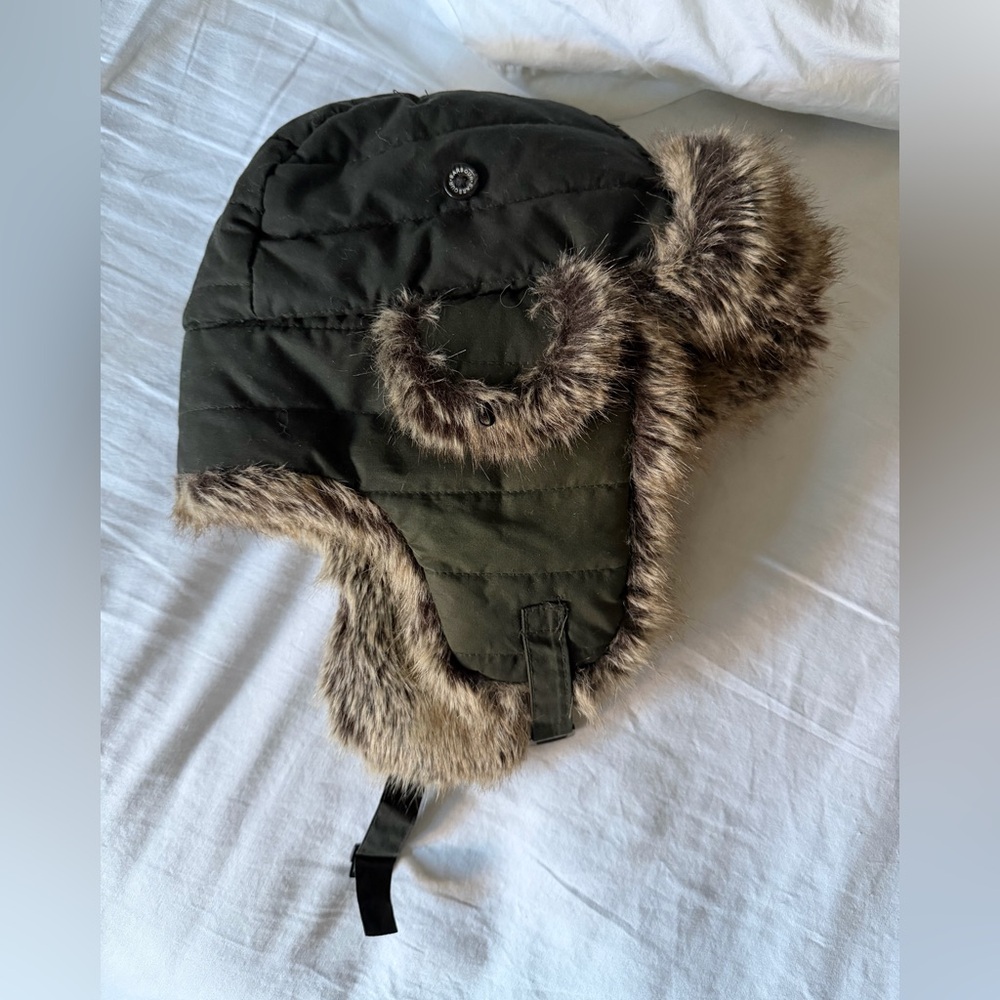 Barbour Faux Fur Olive Trapper Hat